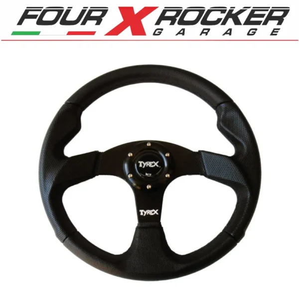 VOLANTE SPORTIVO ANATOMICO IN PELLE TYREX 14"