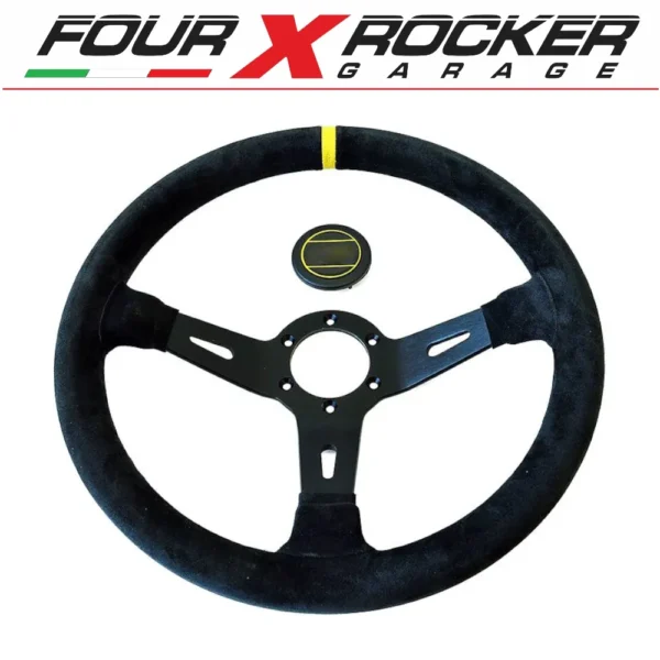 VOLANTE SPORTIVO A CALICE NERO SCAMOSCIATO 14"