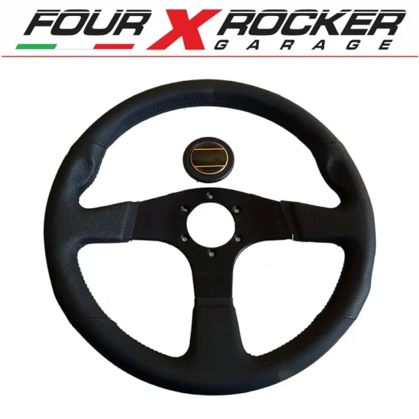 VOLANTE SPORTIVO ANATOMICO IN PELLE 14"