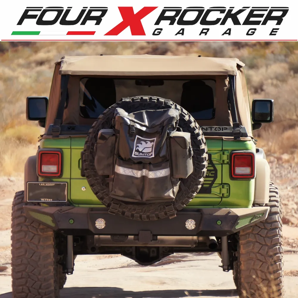 Copertura Ruota Di Scorta 4x4 'Driving With The Dog' Per Jeep JL Con Foro Telecamera - Taglia 32 Pollici - 6