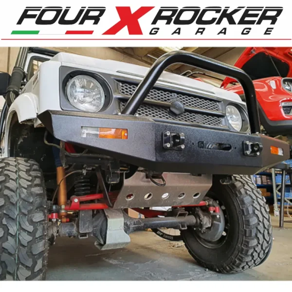 PARAURTI ANTERIORE USO GRAVOSO IN ACCIAIO CON PORTAVERRICELLO SUZUKI SAMURAI - SANTANA - SJ