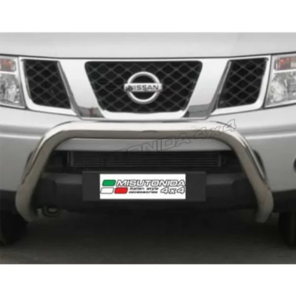 BULL BAR CROMATO PROTEZIONE PARAURTI ANTERIORE NISSAN NAVARA D40 05>10
