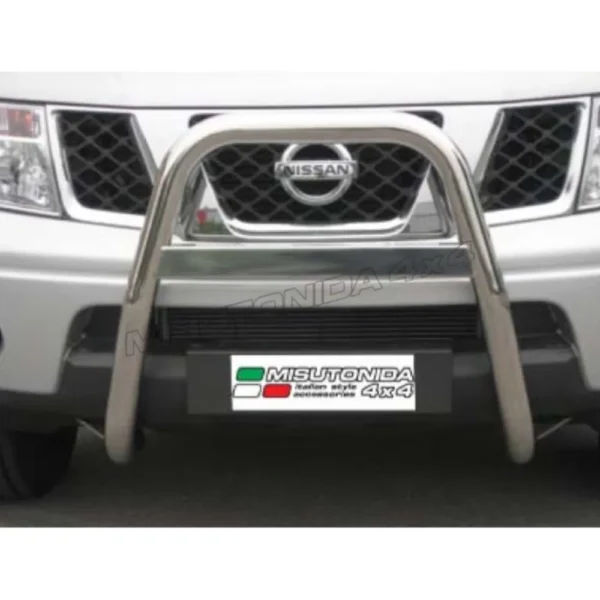 BULL BAR CROMATO PROTEZIONE PARAURTI ANTERIORE NISSAN NAVARA D40 05>10