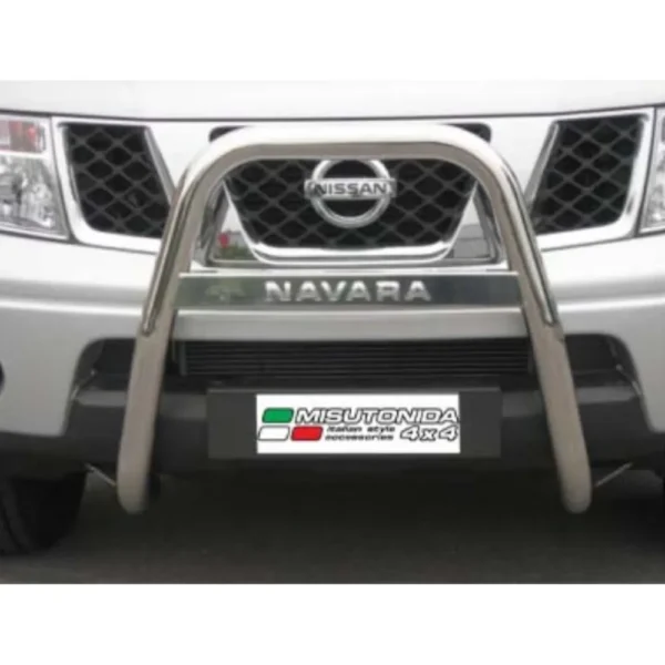 BULL BAR CROMATO PROTEZIONE PARAURTI ANTERIORE NISSAN NAVARA D40 05>10