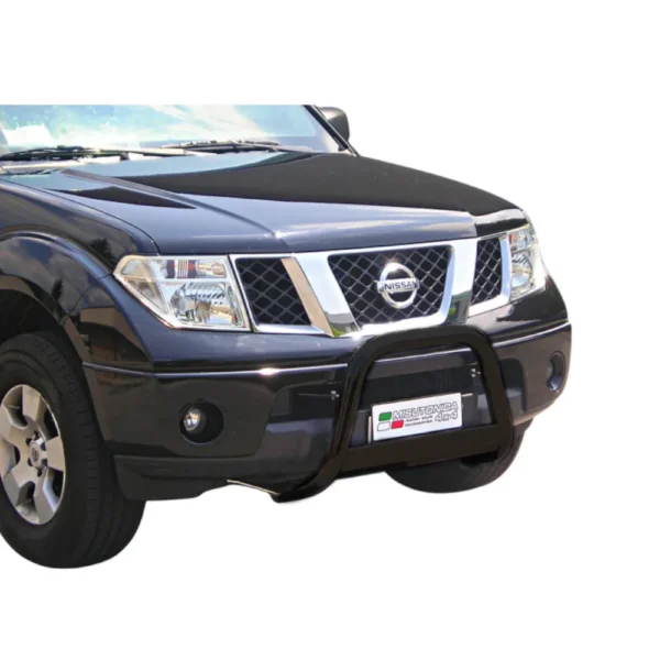 BULL BAR NERO PROTEZIONE PARAURTI ANTERIORE NISSAN NAVARA D40 05>10