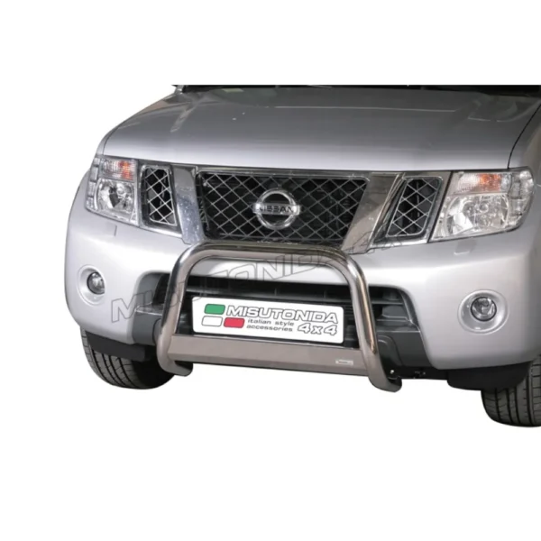 BULL BAR CROMATO PROTEZIONE PARAURTI ANTERIORE MISUTONIDA PER NISSAN NAVARA D40 10>15