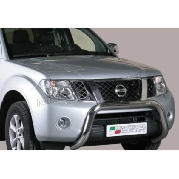 BULL BAR CROMATO PROTEZIONE PARAURTI ANTERIORE MISUTONIDA PER NISSAN NAVARA D40 10>15