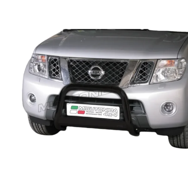 BULL BAR NERO PROTEZIONE PARAURTI ANTERIORE MISUTONIDA PER NISSAN NAVARA D40 10>15