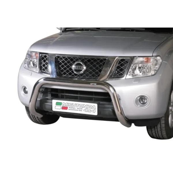 BULL BAR CROMATO PROTEZIONE PARAURTI ANTERIORE MISUTONIDA PER NISSAN NAVARA D40 V6 10>15